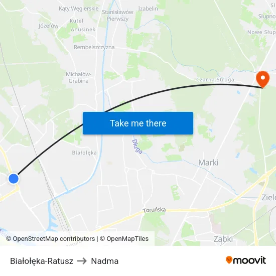 Białołęka - Ratusz to Nadma map