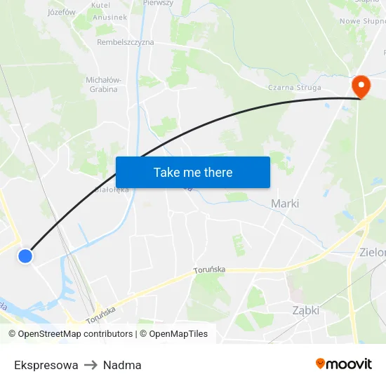 Ekspresowa to Nadma map