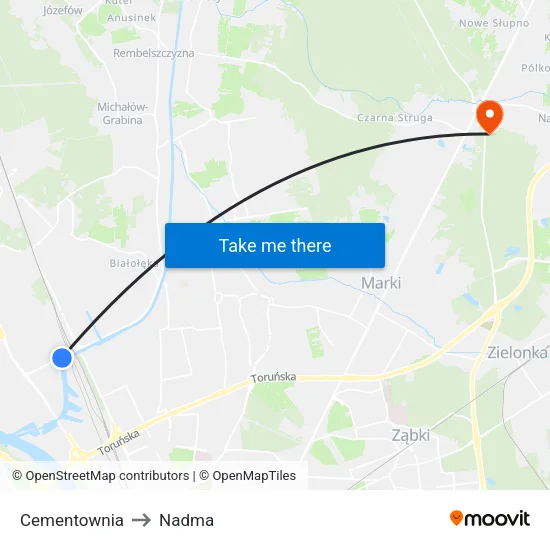Cementownia to Nadma map