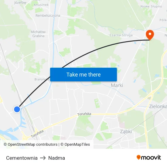 Cementownia to Nadma map