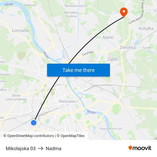 Mikołajska to Nadma map