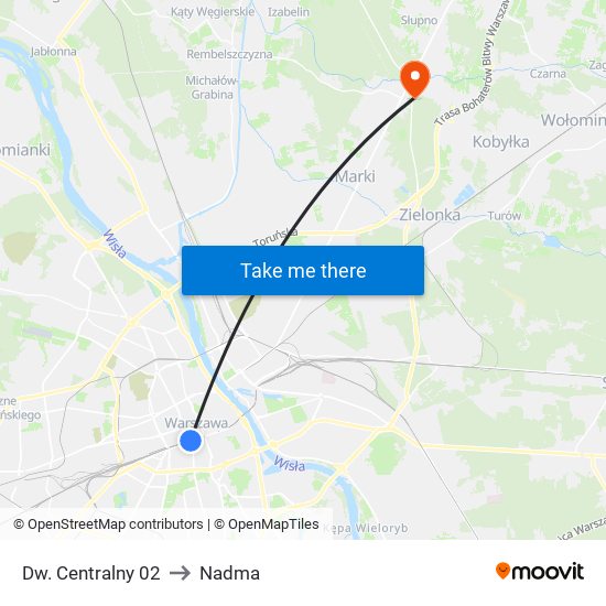 Dw. Centralny 02 to Nadma map