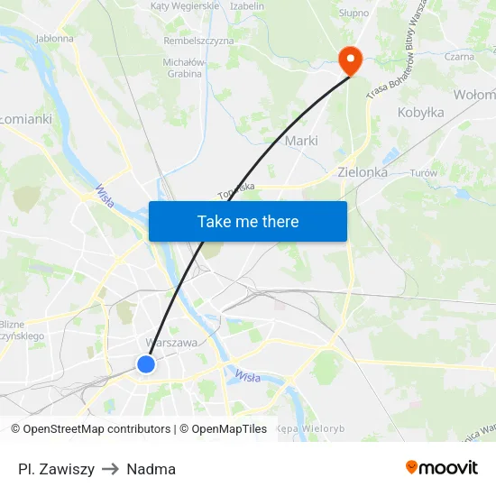 Pl. Zawiszy to Nadma map