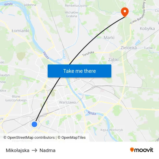 Mikołajska to Nadma map