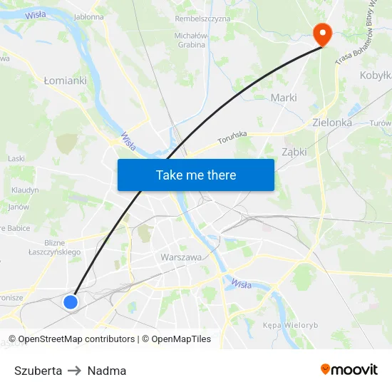 Szuberta to Nadma map