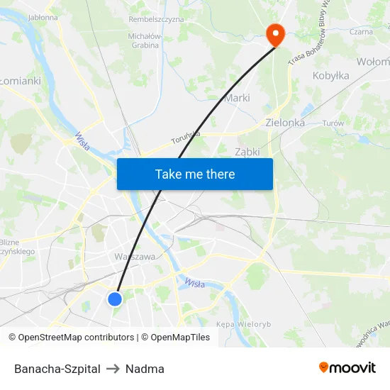 Banacha - Szpital to Nadma map