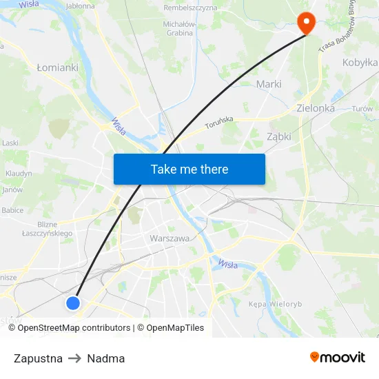 Zapustna to Nadma map