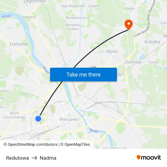 Redutowa to Nadma map
