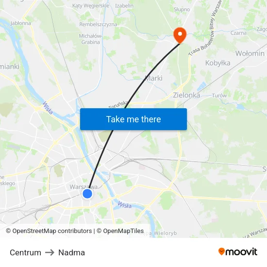 Centrum to Nadma map