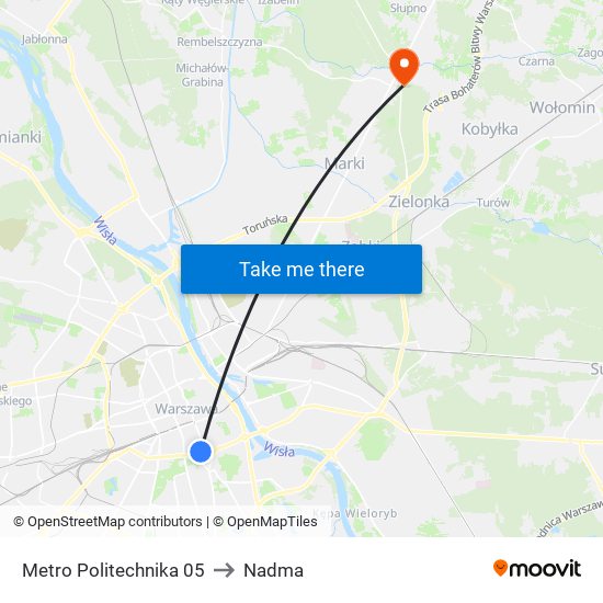 Metro Politechnika 05 to Nadma map