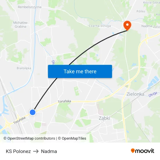 KS Polonez to Nadma map