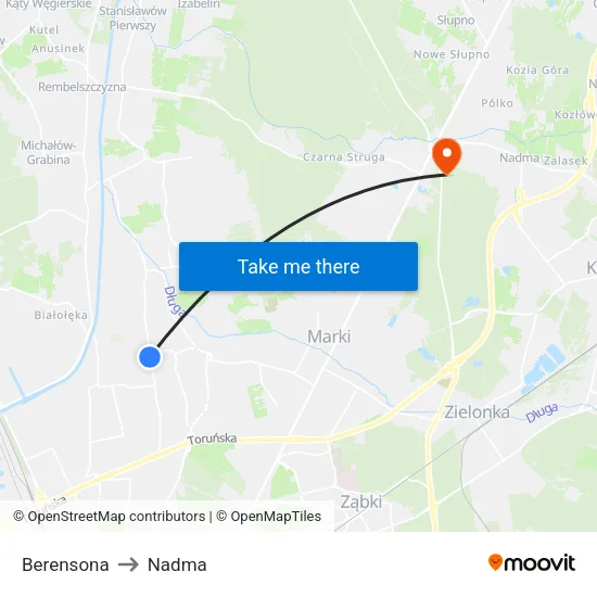 Berensona to Nadma map