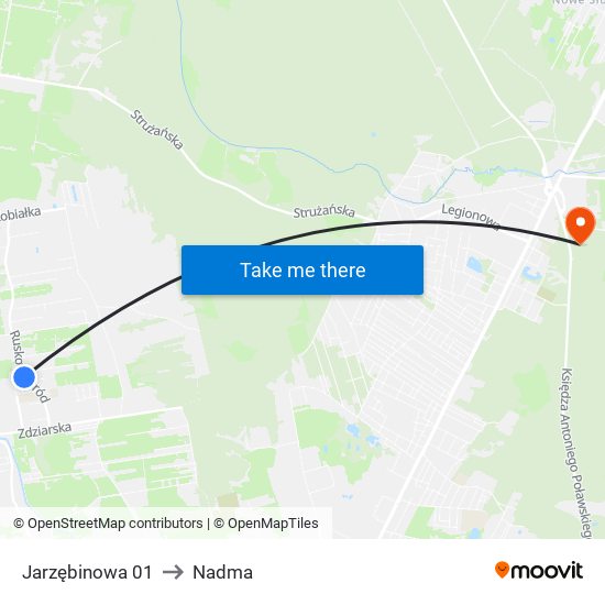 Jarzębinowa 01 to Nadma map