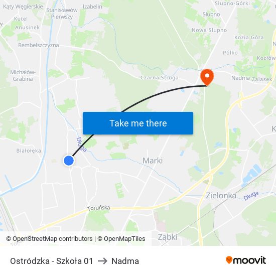 Ostródzka - Szkoła 01 to Nadma map