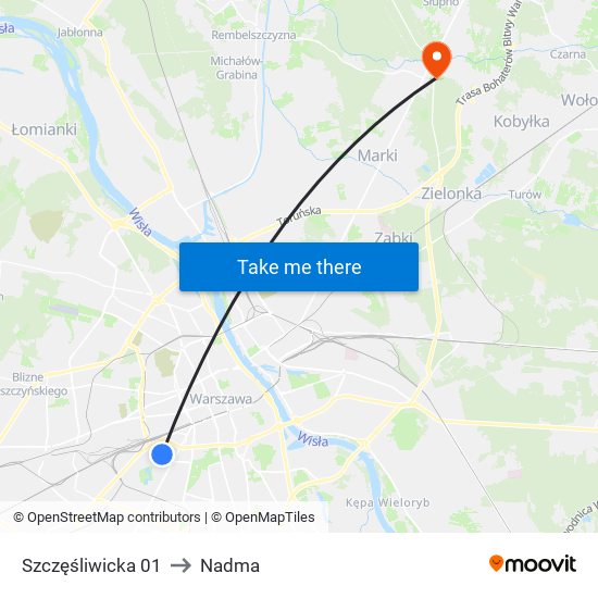 Szczęśliwicka 01 to Nadma map