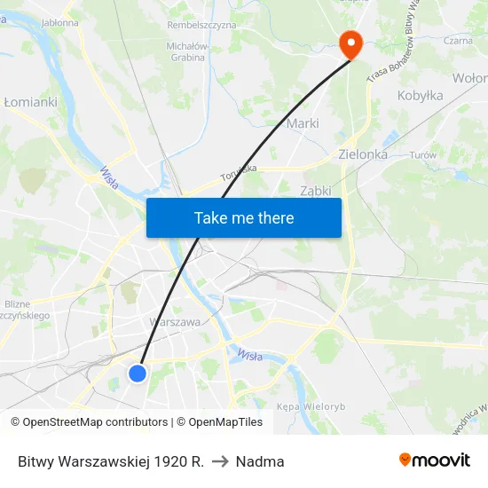 Bitwy Warszawskiej 1920 R. to Nadma map