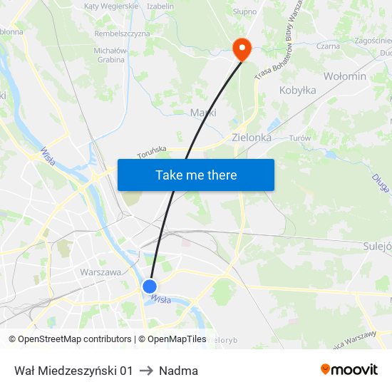 Wał Miedzeszyński 01 to Nadma map