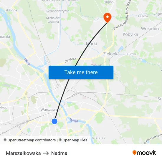 Marszałkowska to Nadma map