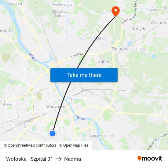 Wołoska-Szpital to Nadma map