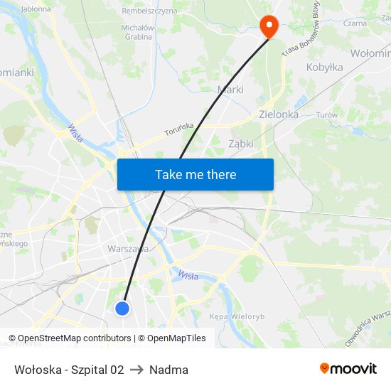 Wołoska - Szpital 02 to Nadma map