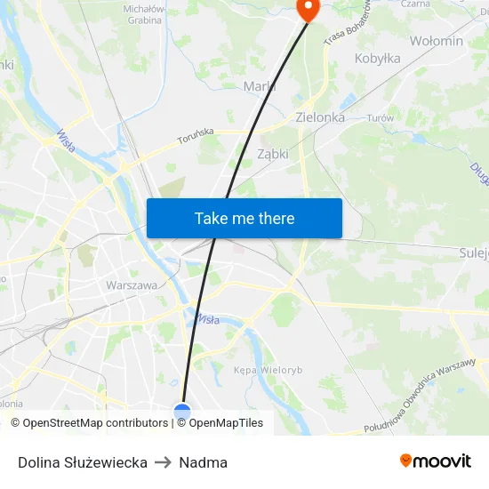 Dolina Służewiecka to Nadma map