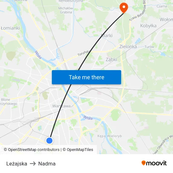 Leżajska to Nadma map