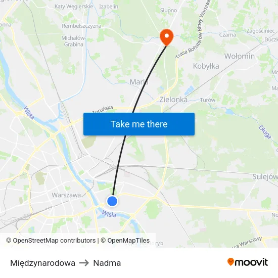 Międzynarodowa to Nadma map
