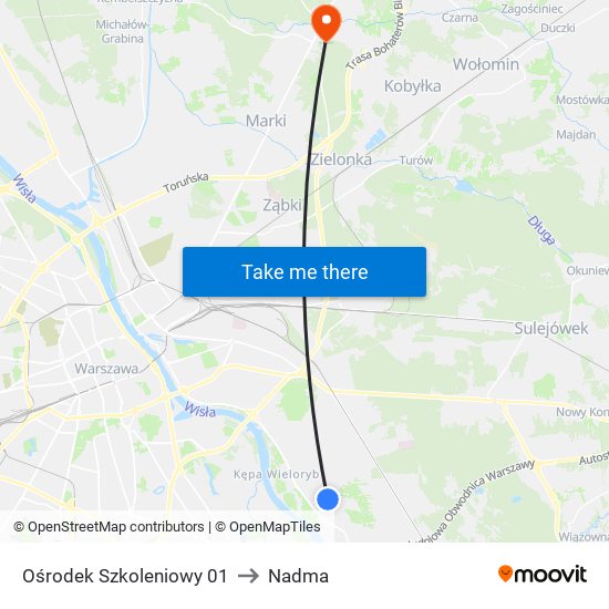 Ośrodek Szkoleniowy to Nadma map