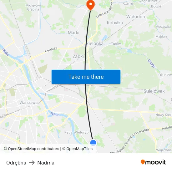 Odrębna to Nadma map