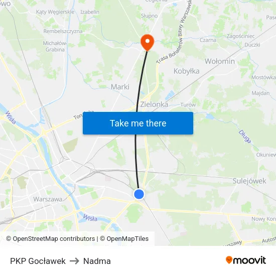 PKP Gocławek to Nadma map