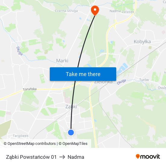 Ząbki Powstańców 01 to Nadma map