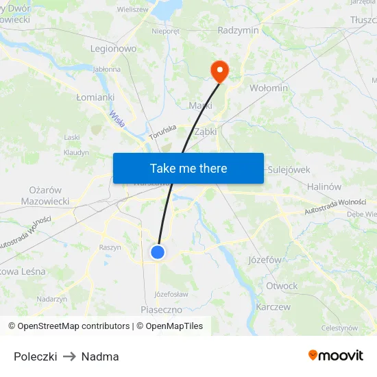 Poleczki to Nadma map
