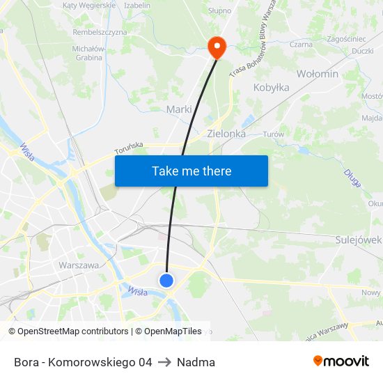 Bora - Komorowskiego 04 to Nadma map