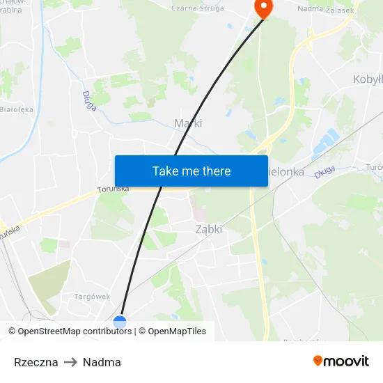 Rzeczna to Nadma map