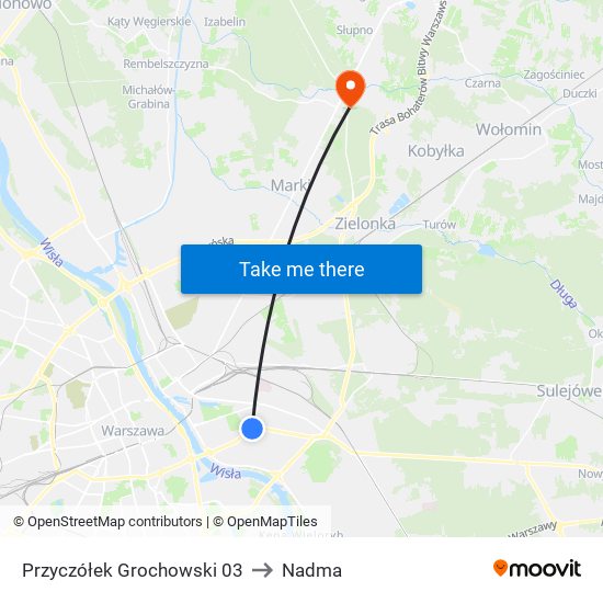 Przyczółek Grochowski to Nadma map