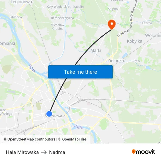 Hala Mirowska to Nadma map