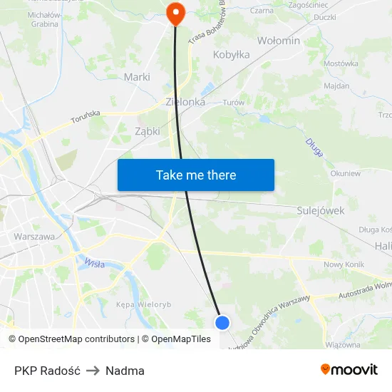 PKP Radość to Nadma map