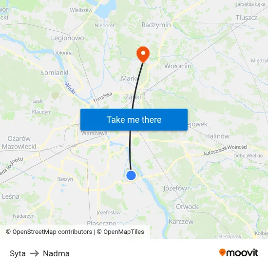 Syta to Nadma map
