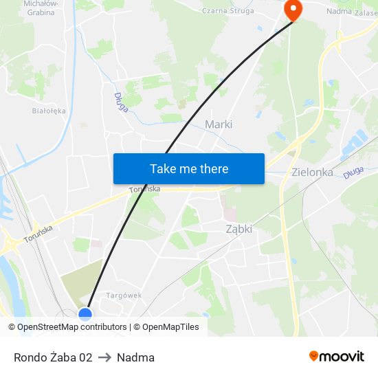 Rondo Żaba to Nadma map