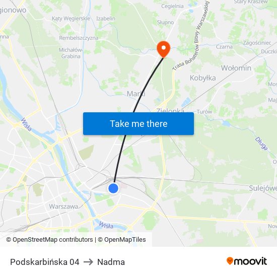 Podskarbińska to Nadma map