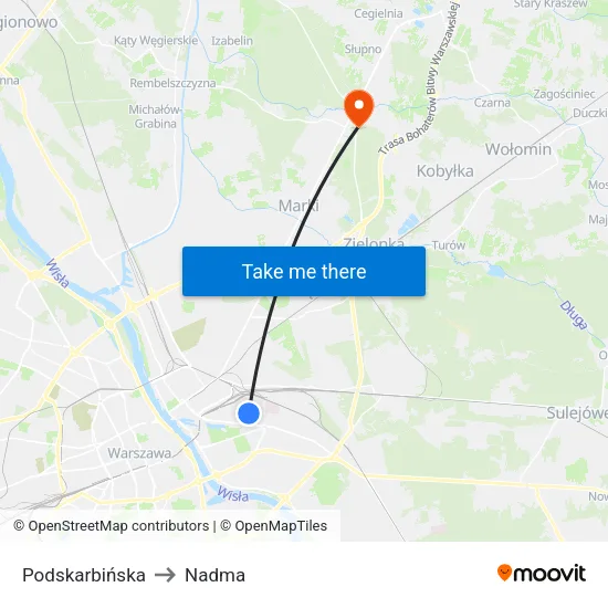 Podskarbińska to Nadma map