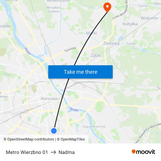 Metro Wierzbno 01 to Nadma map