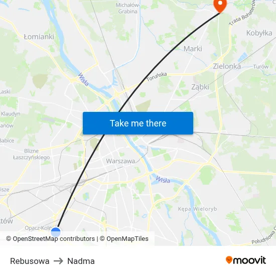 Rebusowa to Nadma map