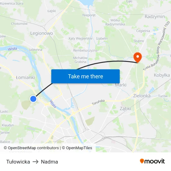 Tułowicka to Nadma map