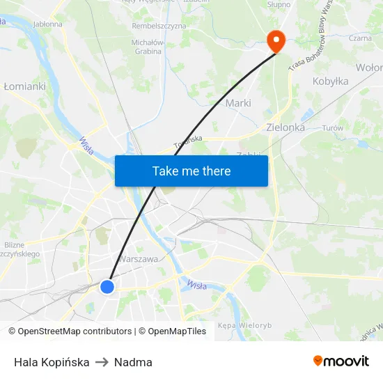 Hala Kopińska to Nadma map