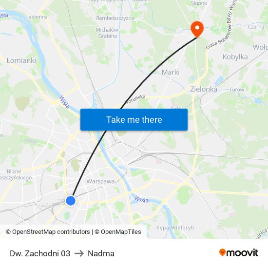 Dw. Zachodni 03 to Nadma map