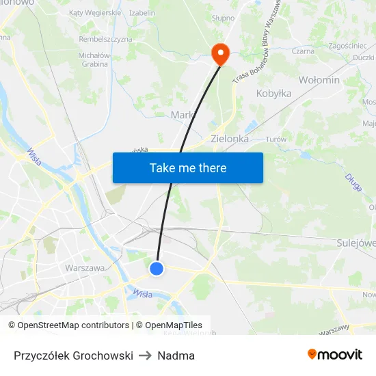 Przyczółek Grochowski to Nadma map