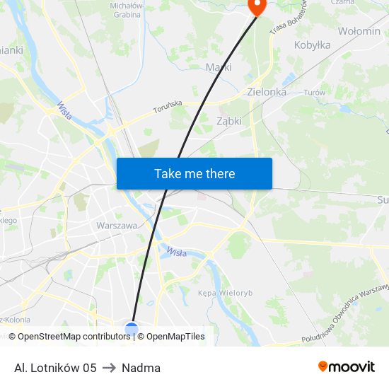 Al. Lotników 05 to Nadma map