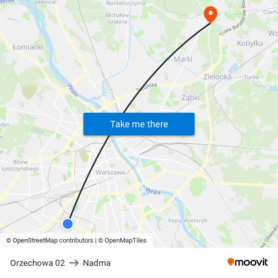 Orzechowa 02 to Nadma map