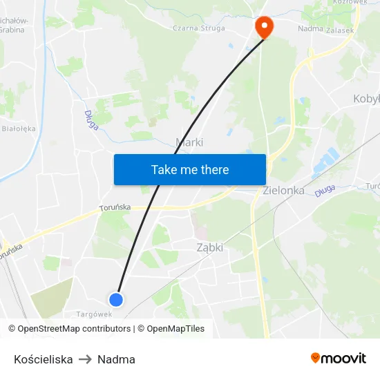 Kościeliska to Nadma map